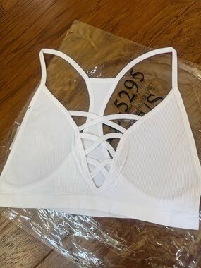 White Strappy Ribbed Bralette - Women Intimates